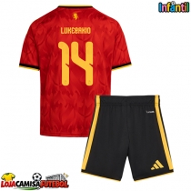 Camisa de Futebol Bélgica Dodi Lukebakio #14 Equipamento Principal Infantil Mundo 2026 Manga Curta (+ Calças curtas)